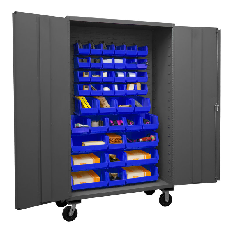 Myrtus Single Storage Cabinet ( 81'' H x 48'' W x 24'' D), Gray/Blue