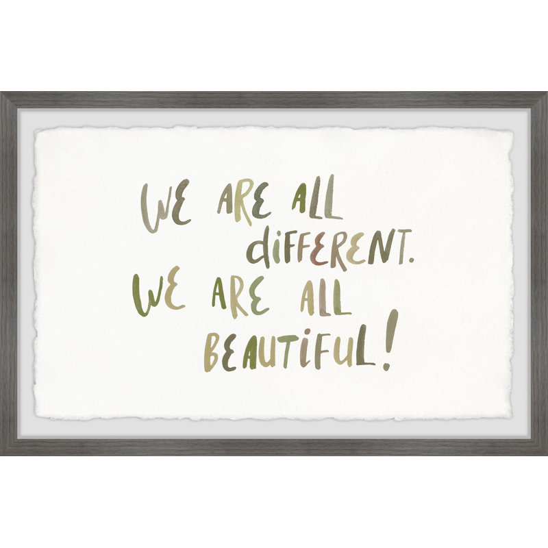 «Frith We Are All Beautiful», art encadré, H 16 po x l 24 po x P 1,5 po