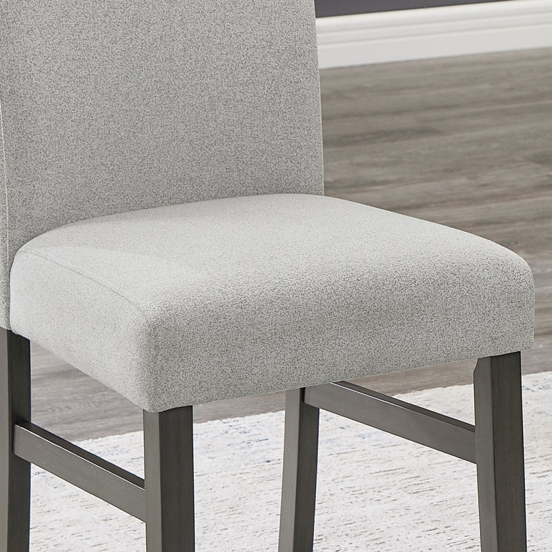 Ensemble de 2 chaises d'appoint Parsons en tissu gris clair avec pieds en bois gris Luna