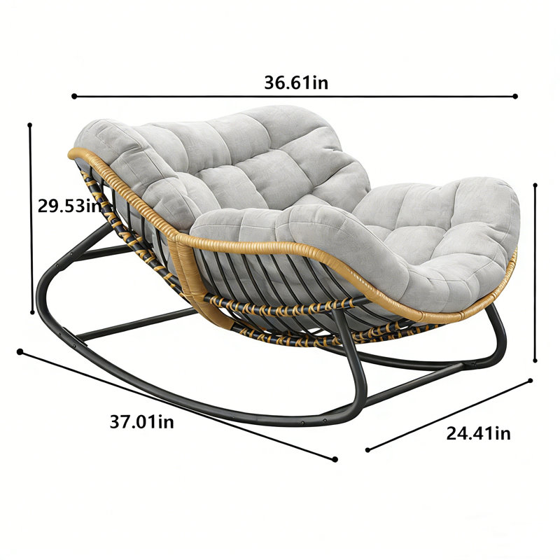 Oversized Papasan Outdoor Rocking Chair