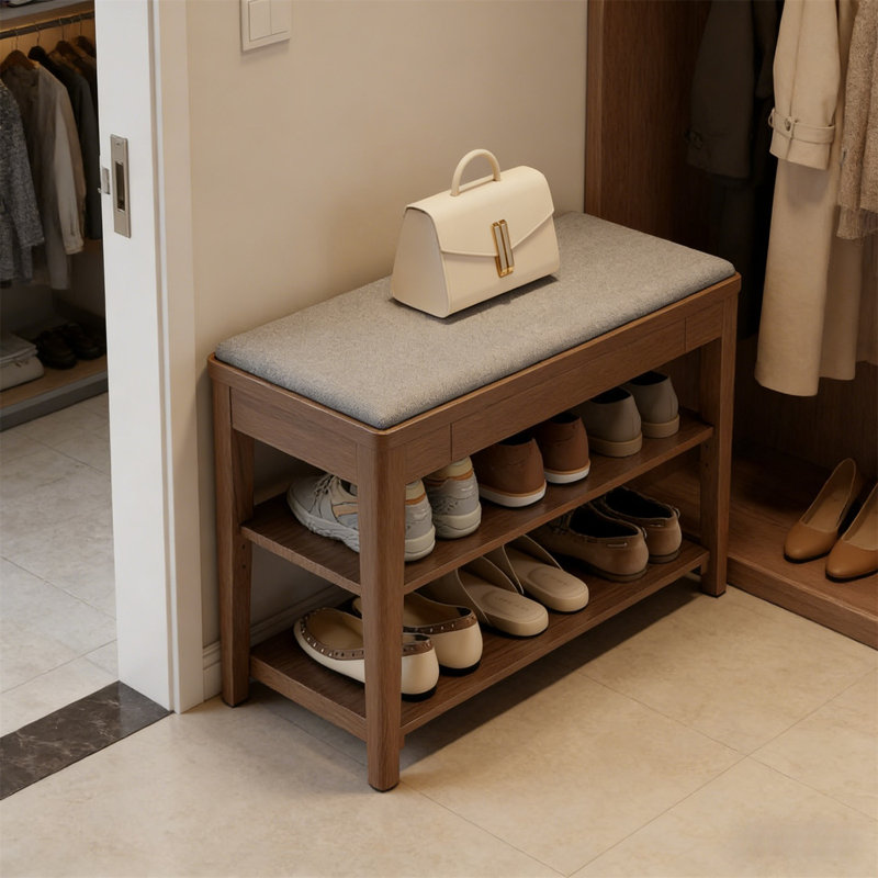 Premium Wooden Shoe Cabinet For Home, 21.3” H x 31.5” W x 13.6” D