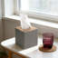 Couvre-boîte à mouchoirs carré moderne, porte-mouchoirs décoratif pour salle de bain, salon, bureau et voiture, design minimaliste avec finition texturée
