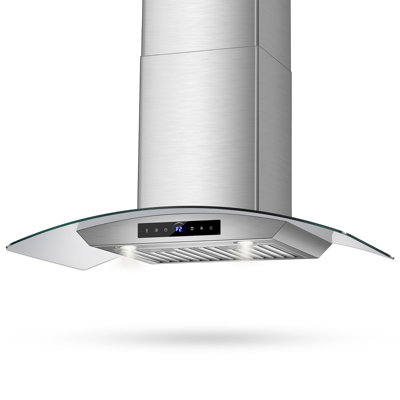 Hotte de cuisine murale Smartis à 4 vitesses avec capteur tactile, 900 lumières à DEL, filtres à chicanes à conduit
