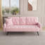 Canapé 1730 avec accoudoirs et garniture cloutée avec deux porte-gobelets Canapé en velours rose de 72 po pour petits espaces