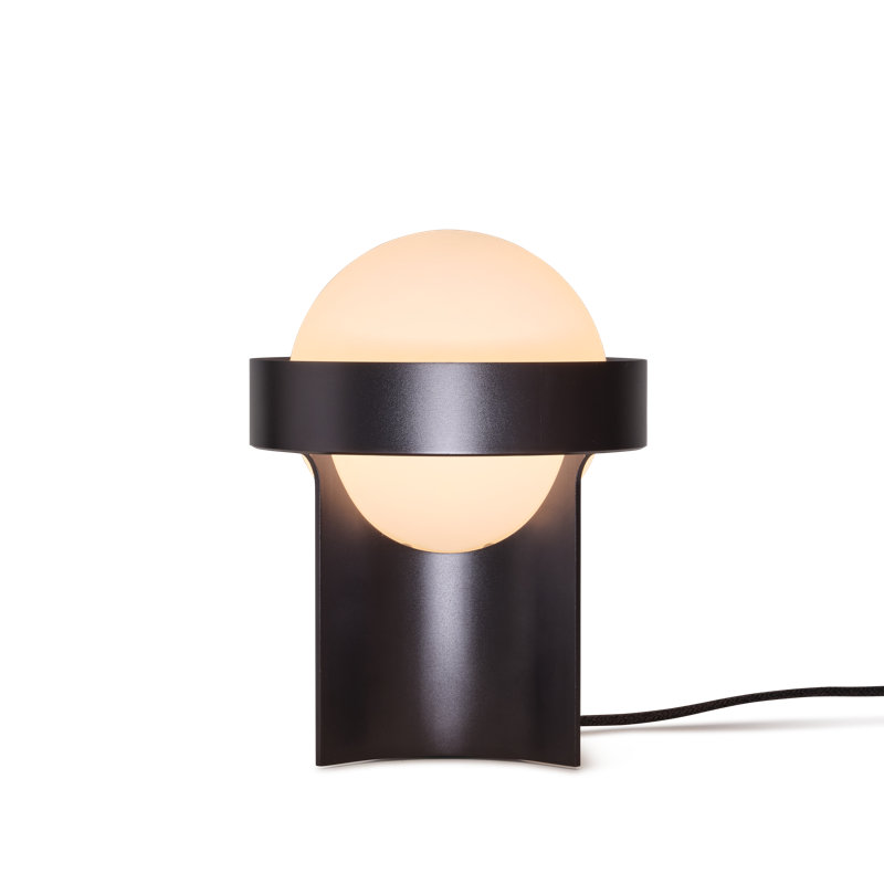 Loop Table Lamp + Sphere III, 9.63" H x 7.25" W x 7.25" D, Gray