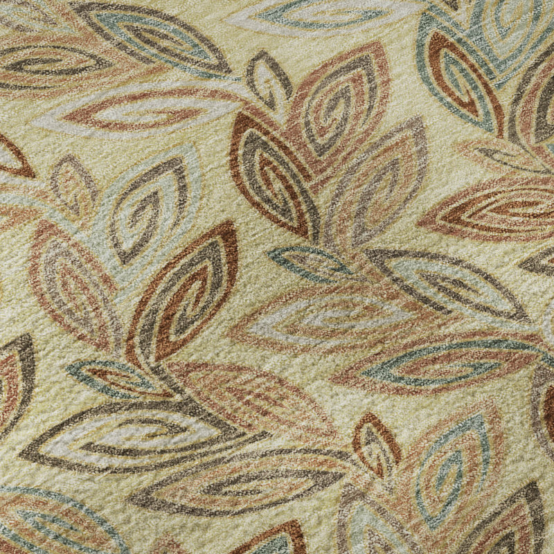 Tapis botanique Premium lavable à la machine Villers, Blé, 5 pi x 7 pi 6 po