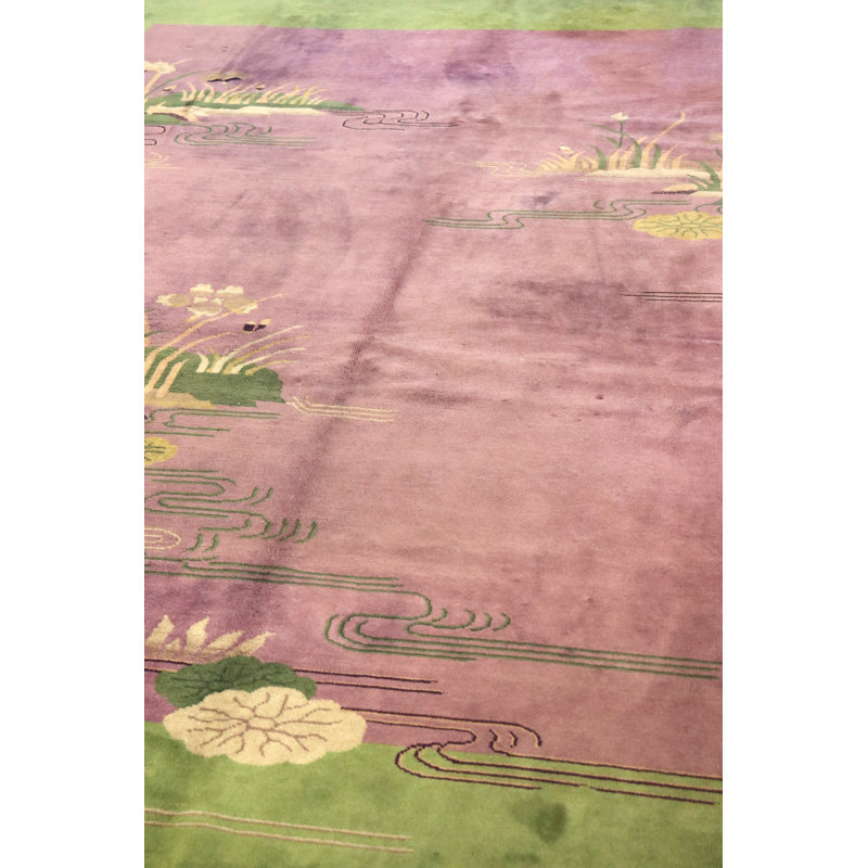 Art Deco One-of-a-Kind 8'10" X 11'2" 1920s Wool Area Rug in