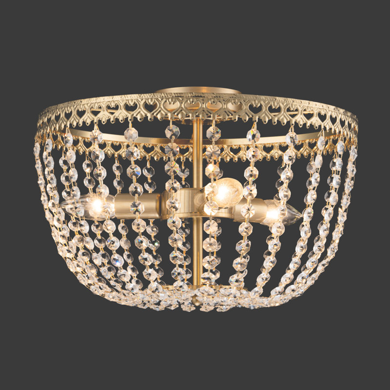 3-light Crystal Flush Mount