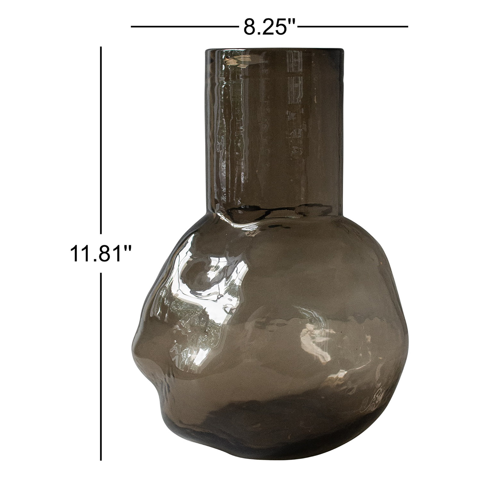 Filia Ceramic / Porcelain Table Vase, Brown, 11.81" H x 8.25" W x 8.25" D