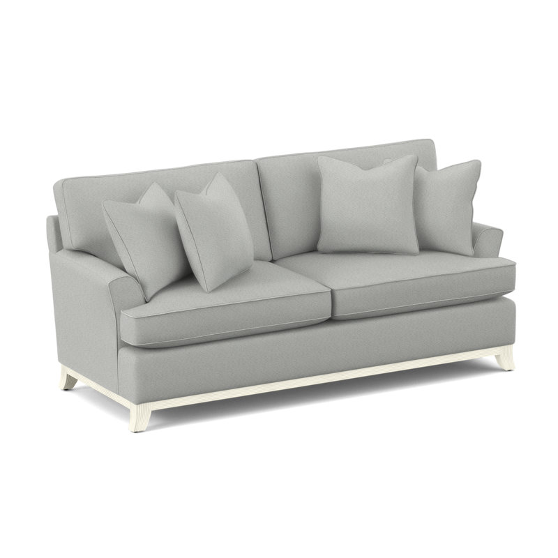 Oaks Way Sofa, Antique Frost White Finish, Elite Chocolate; 0321-72