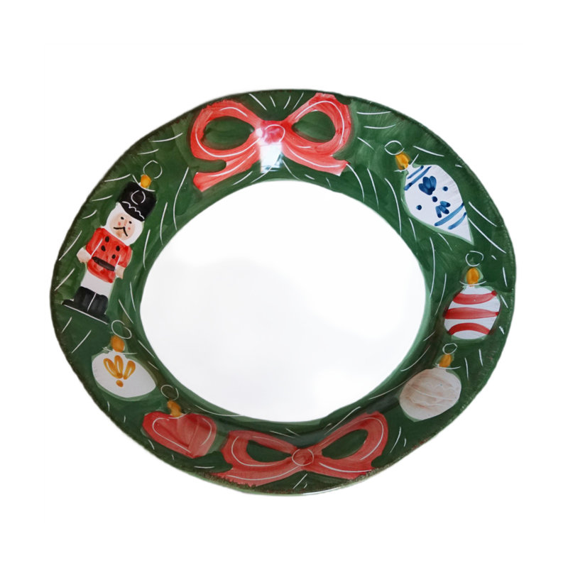 Natale Round Serving Platter, Ornaments