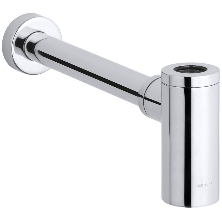 KOHLER Contemporary 1.25 in. x 1.25 in. Metal Round Bottle Trap in Matte Black