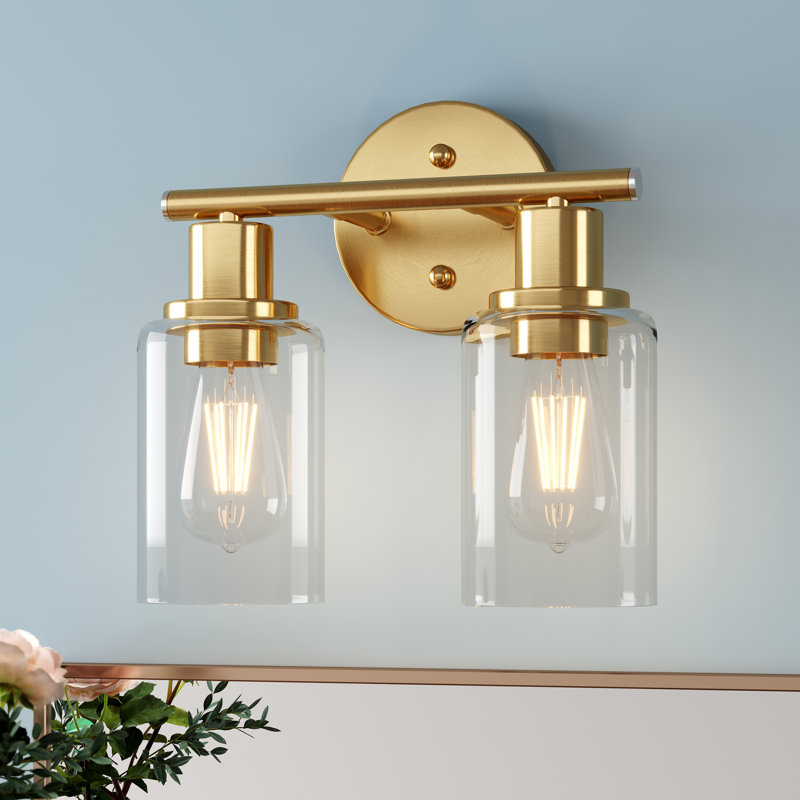2 - Light Vanity Light, Aged Brass