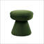 Tabouret d'appoint rond de style contemporain avec tissu en peluche, base à piédestal et conception en forme de champignon pour le salon principal-1081612062