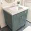 Ensemble de meuble-lavabo simple 31 po avec plateau en marbre d'ingénierie Elfand-381033795