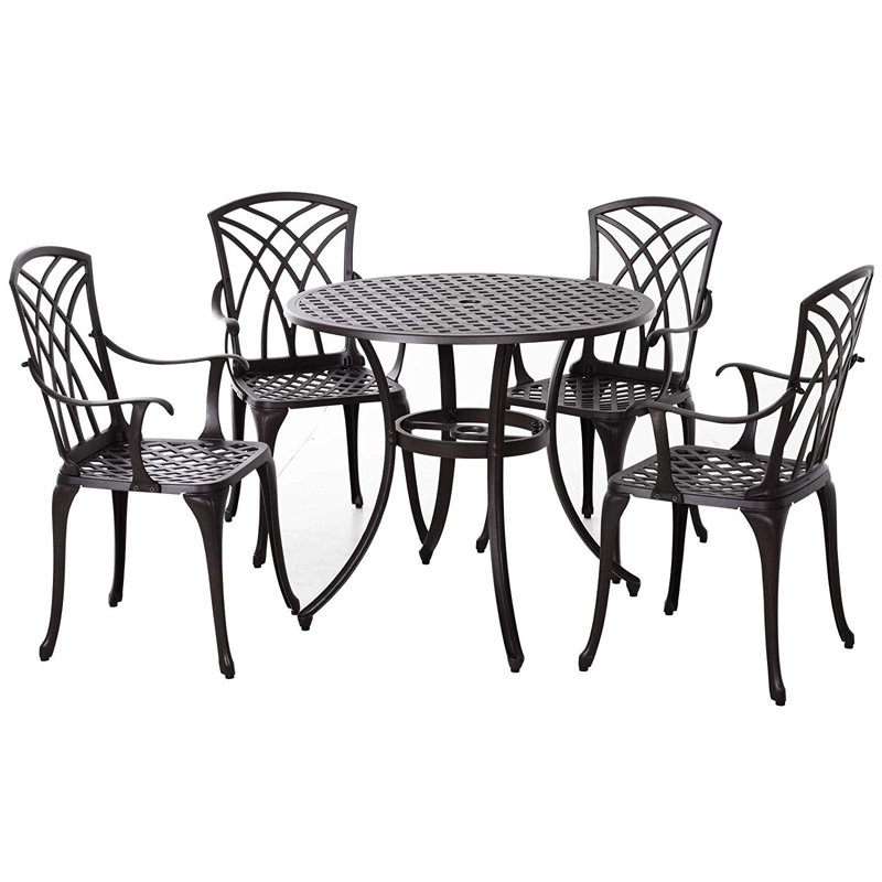 Tesha 4 - Person Patio Dining Set with Round Table