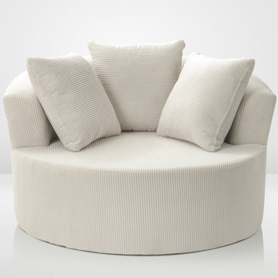 55" Highback Upholstered Barrel Chair
