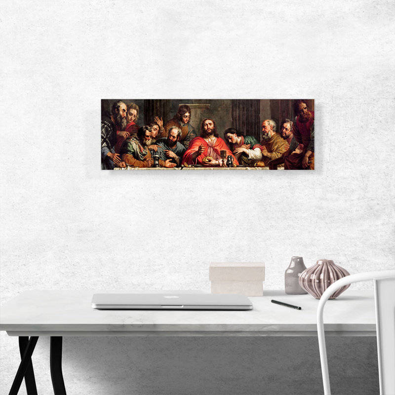 «Jesus at the Last Supper», reproduction d'art sur toile tendue, H 12 po x l 36 po x P 0,75 po