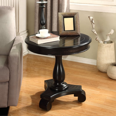 Table d'appoint ronde à piédestal en bois