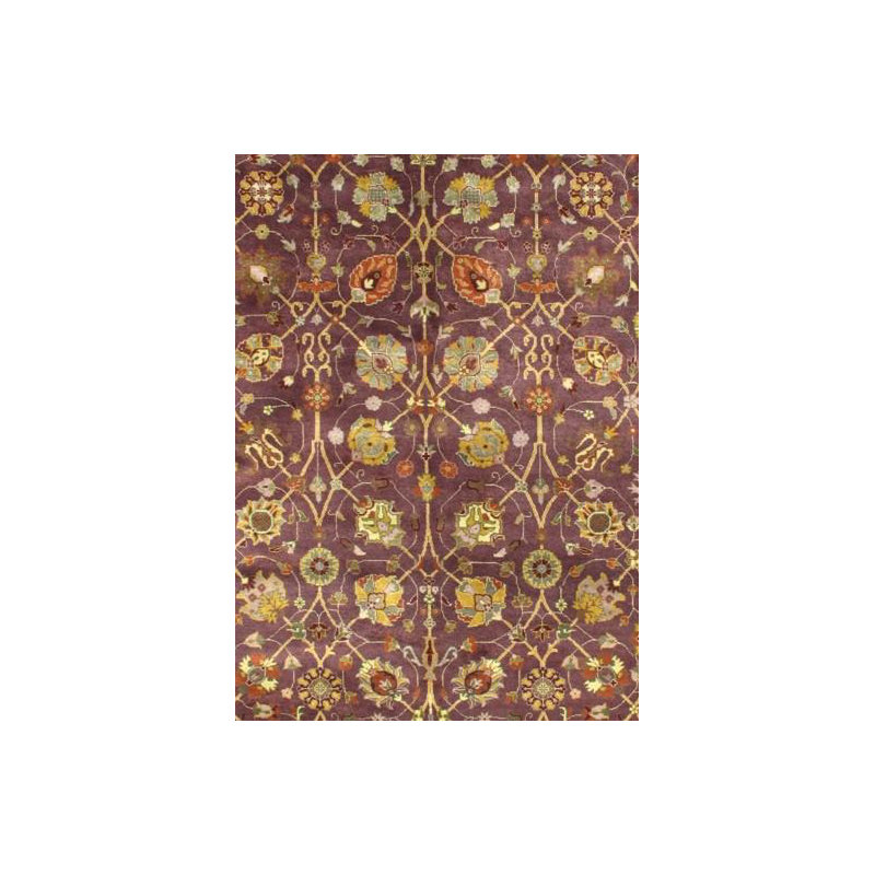 Tabriz Wool Area Rug in Rose/Ivory