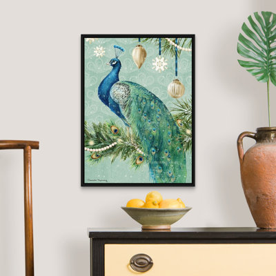 «Holiday Peacock Holiday Peacock» par Danielle Murray - peinture à cadre flottant sur toile