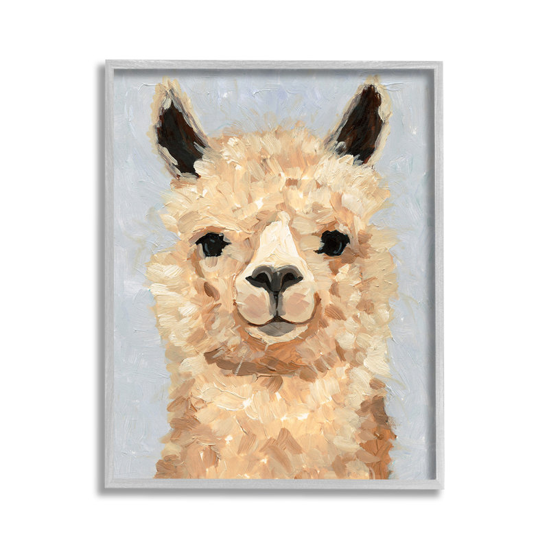 "Fuzzy Alpaca", art mural sur toile par Victoria Barnes, H 48 po x l 36 po