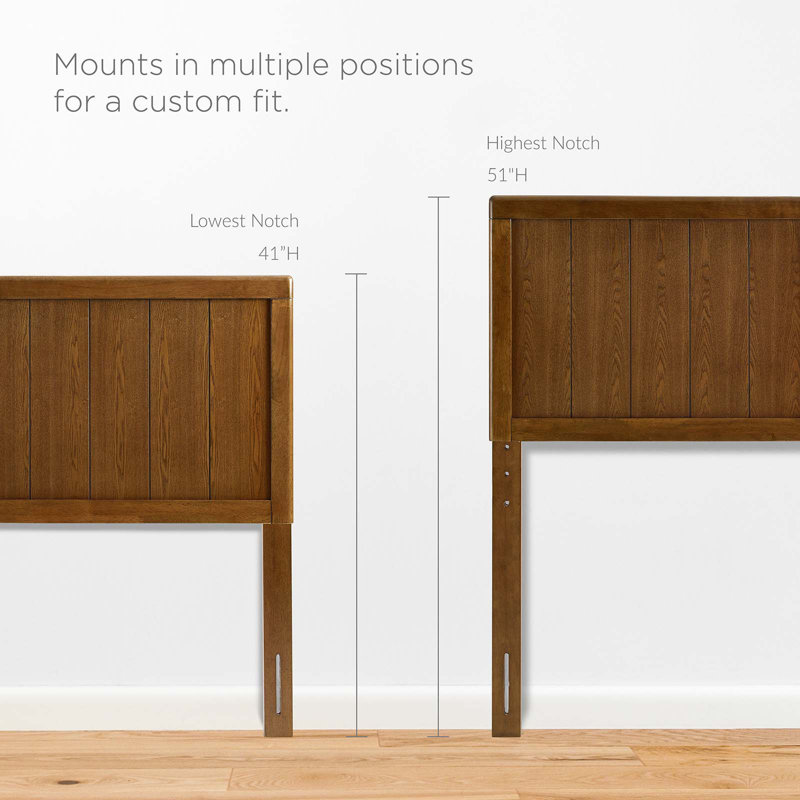 Lit plateforme avec pieds évasés Alana, Simple, Noyer