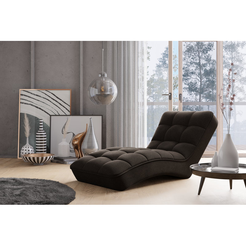Frisby Upholstered Chaise Lounge, Brown
