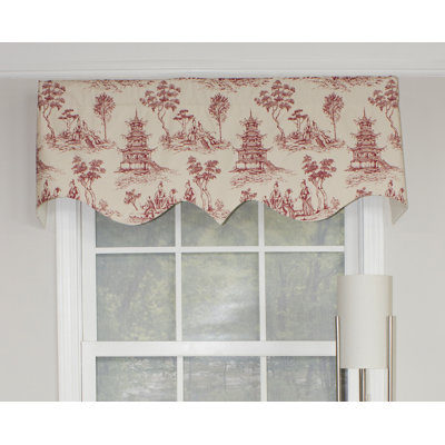 Garlington Cotton Blend Toile Scalloped Window Valance