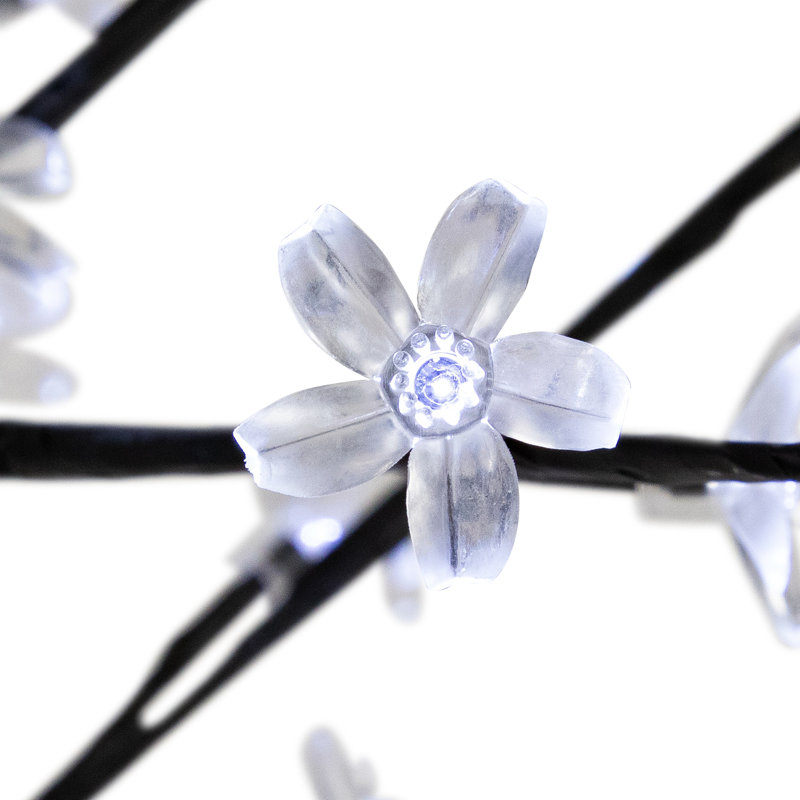 6' LED Lighted Cherry Blossom Flower Tree, 48" H x 33" W, Pure White