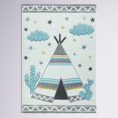 Tapis bleu / gris Petterson