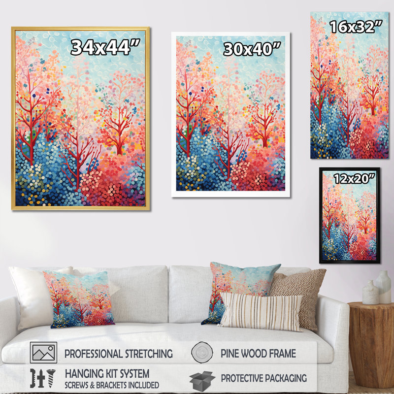 Coral Reef Barrier Expression III, H 44 po x l 34 po x P 1,5 po, Cadre flottant blanc