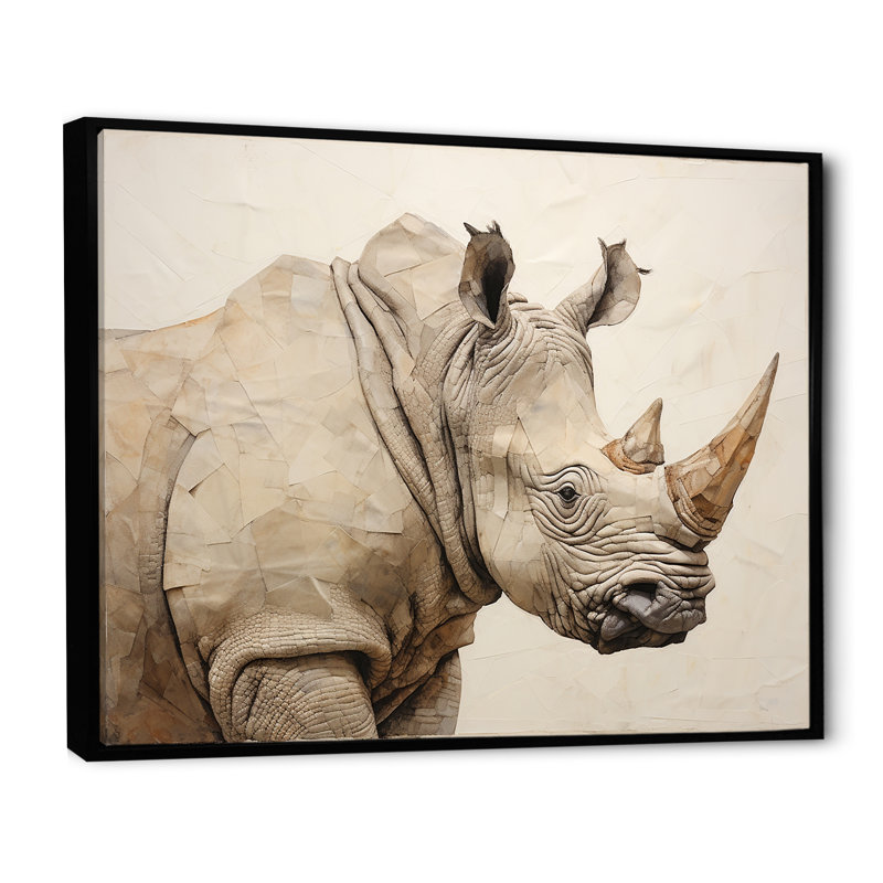 Puissant rhinocéros II, H 16 po x l 32 po x P 1 po, Cadre flottant noir