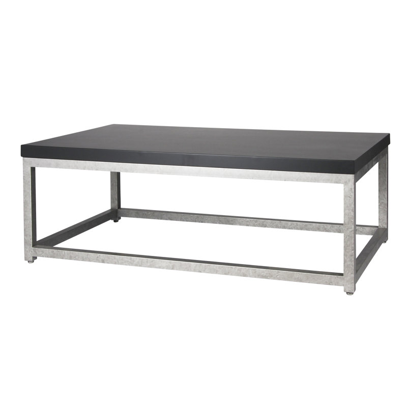 Table basse Paris, Noir, noir, noir, noir, Argent royal, H 17,5 po x L 55 po x l 33 po