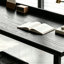 Bureau d'écriture rectangulaire en bois massif noir