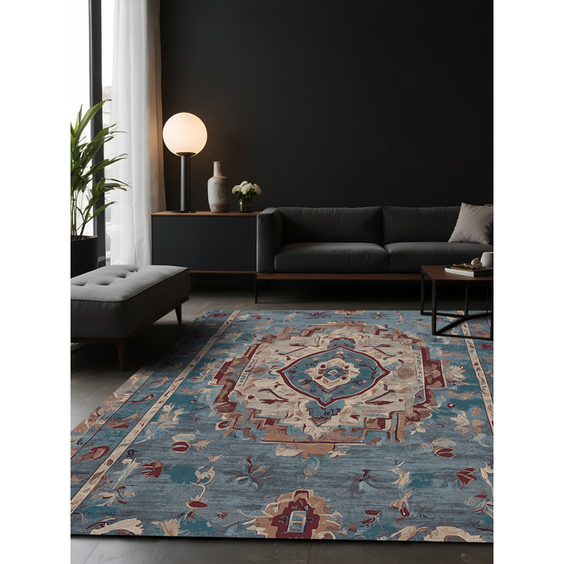 Tapis gris soyeux et moelleux, Rectangle 2 pi x 3 pi