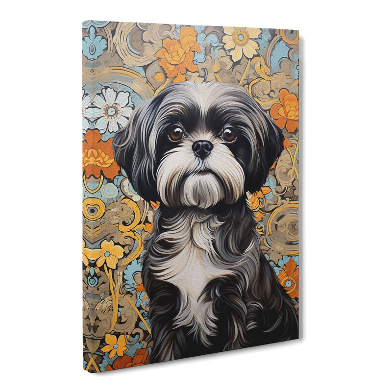 Shih Tzu Hard Edge - Wrapped Canvas, 76cm H x 50cm W x 3cm D