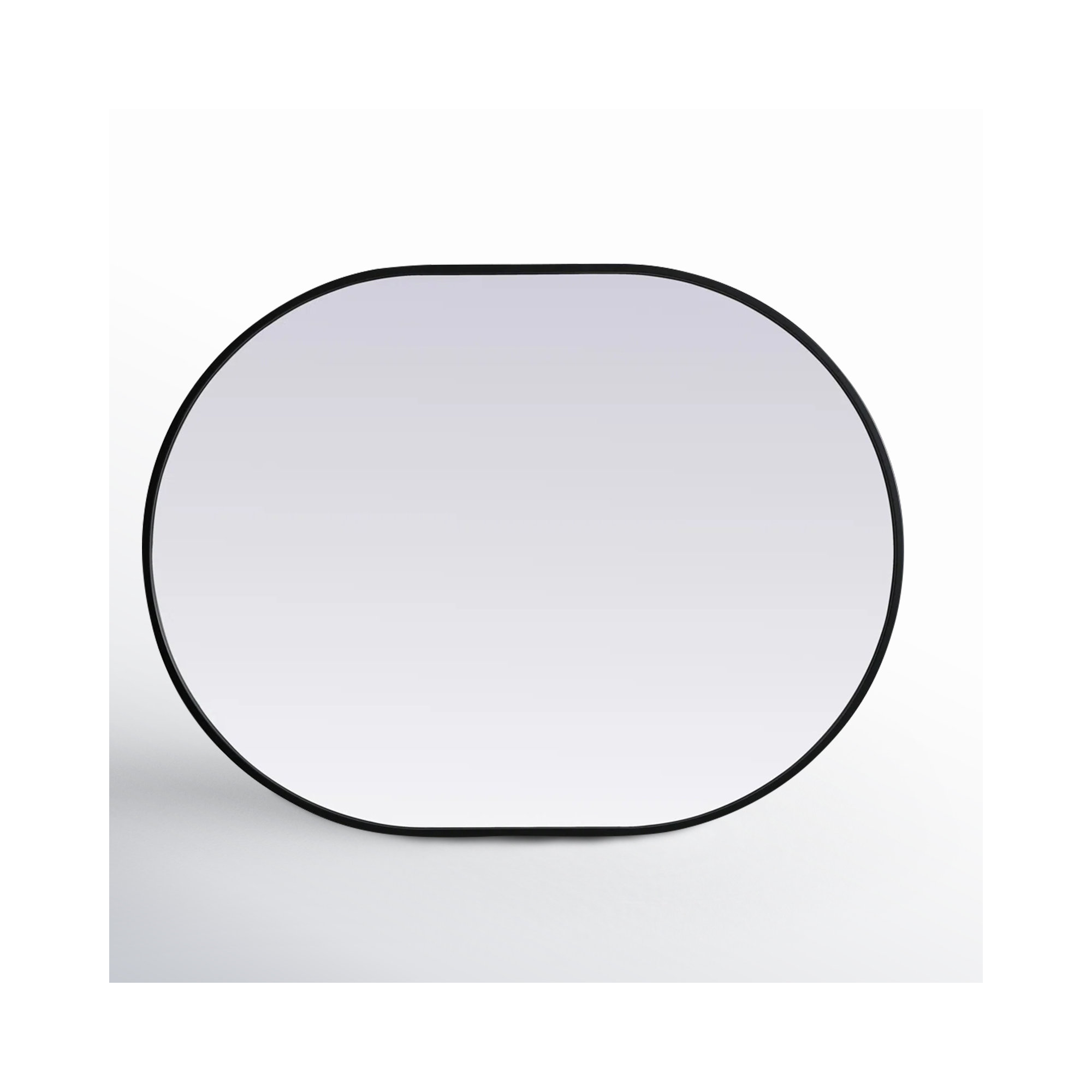 Sabine Metal Pill Wall Mirror, Black, 36" x 27"
