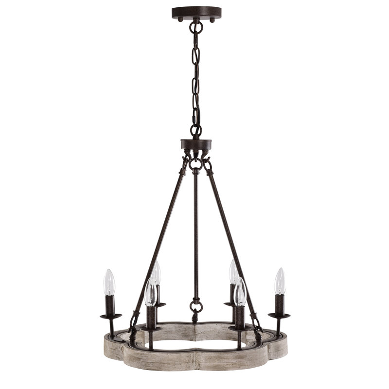Lustre en roue de chariot unique à 6 lumières Dontai