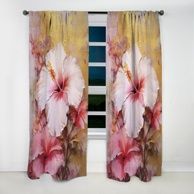 Rideau occultant floral Gadsden - Hibiscus - 1 panneau