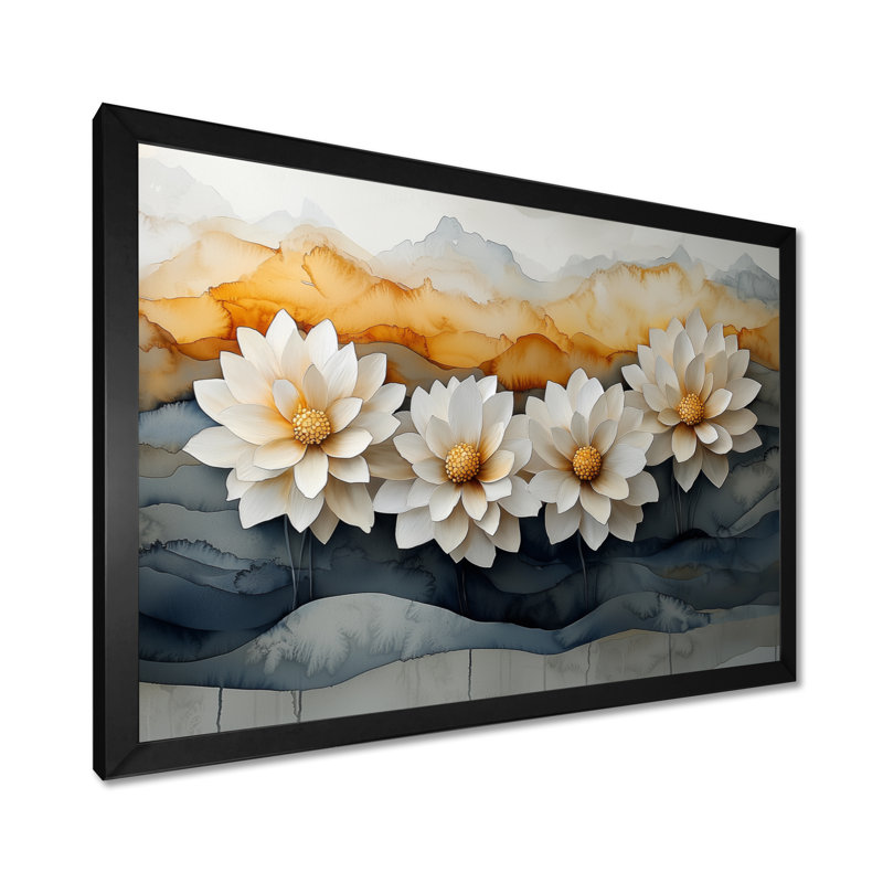 «Ilums Golden Harmony Of Mums Flower II - Mums», art mural, Reproduction encadrée d'une seule photo, Noir, H 12 po x l 20 po