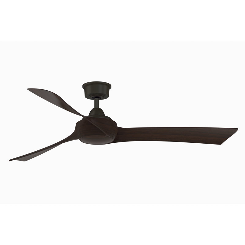 Wrap Custom 60 inch Indoor/Outdoor Ceiling Fan with LED CCT Select Light Kit - Dark Bronze with Dark Walnut blades