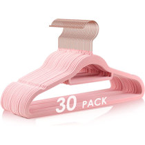 Simplify Kids Velvet Hangers - Pink - 100 Pack
