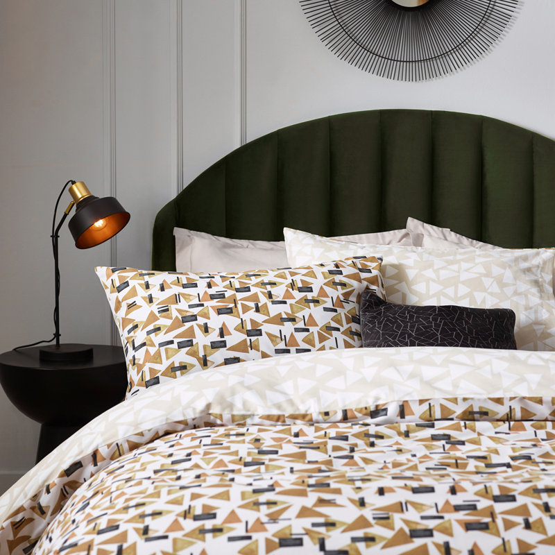 Olli Cotton Blend Geometric Shapes Duvet Cover Set with Pillowcases, Double - 2 Standard Pillowcases