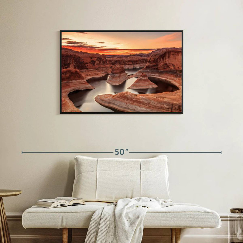 Lac Powell, Cadre flottant noir, 37 po x 25 po
