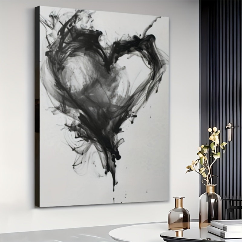 Impression sur toile Elegant Ink Wash Heart - Urban Studio, 24 * 16 pouces (60 * 40 * 2cm)