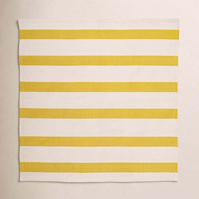 Cotton Striped Napkin, Jaune