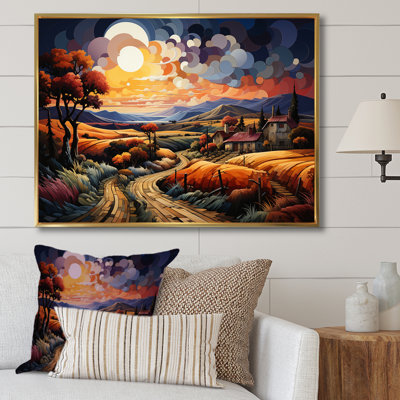Paysage cubique en campagne - reproduction sur toile
