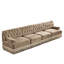 Velours camel 4 de style avec jupe à pampille, conception modulaire, facile à assembler, mousse haute pour salon modulaire, molleton doux, haute résilience