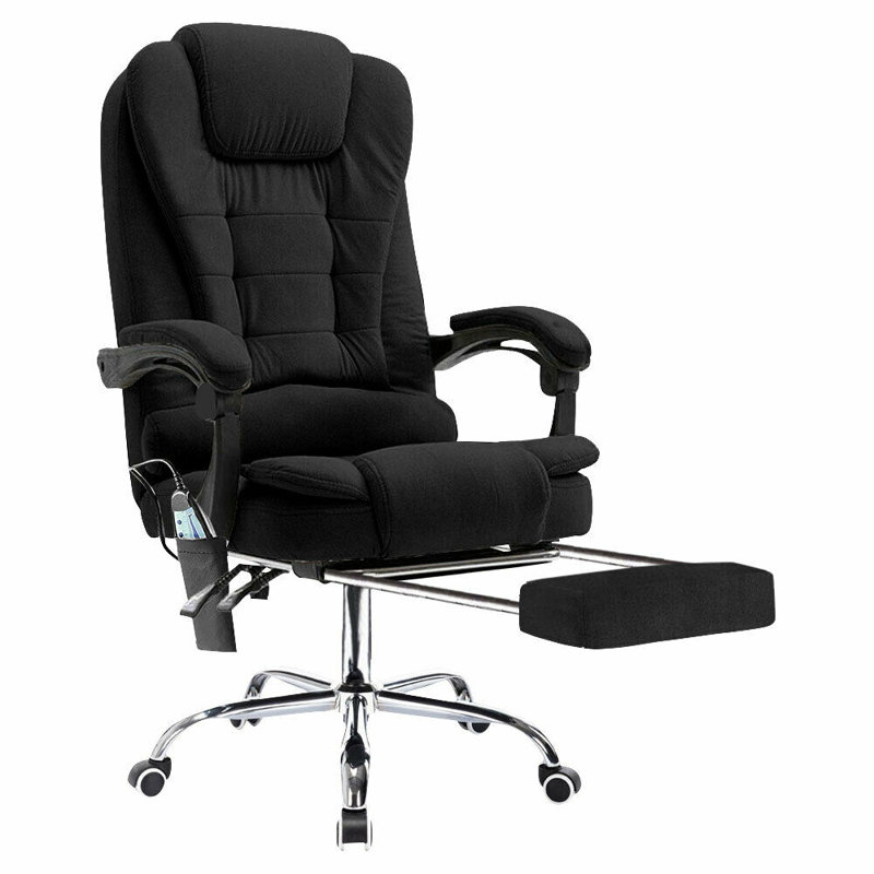 Inbox Zero Executive Chair with Headrest, Black